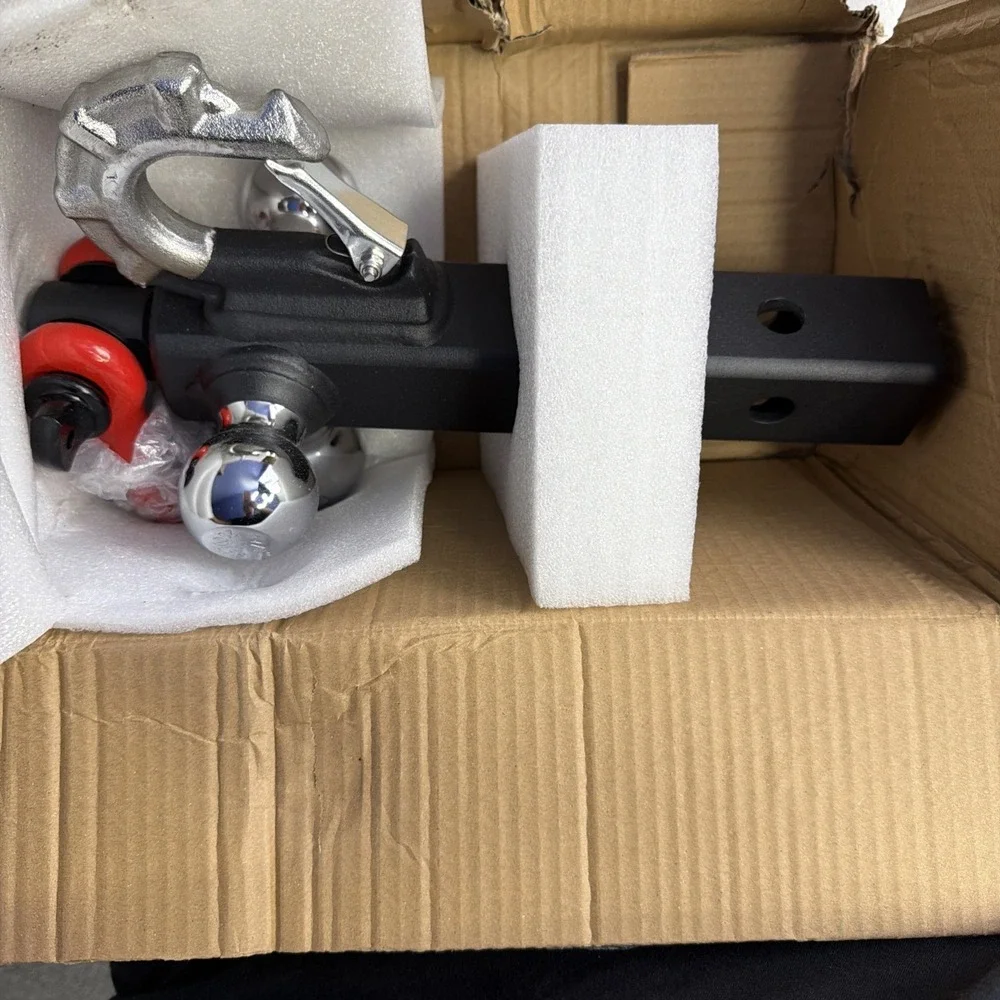 TOPTOW Trailer Hitch Tri-Ball Hitch Mount w/Matte Black Triple Hitch Balls 1-...